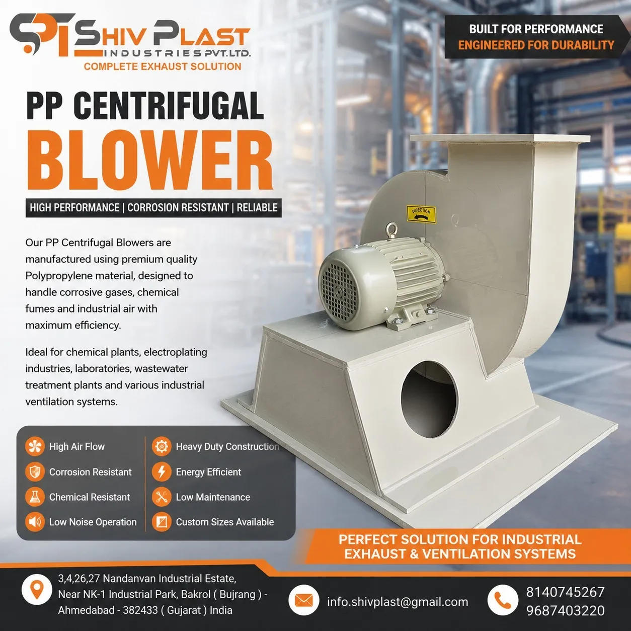 PP Centrifugal Blower