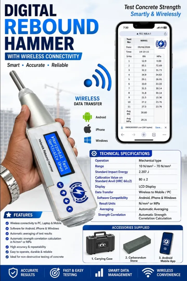 Rapid Concrete Strength Testing Using a Digital Rebound Hammer: with 80 ± 2 Rebound Value, Mumbai