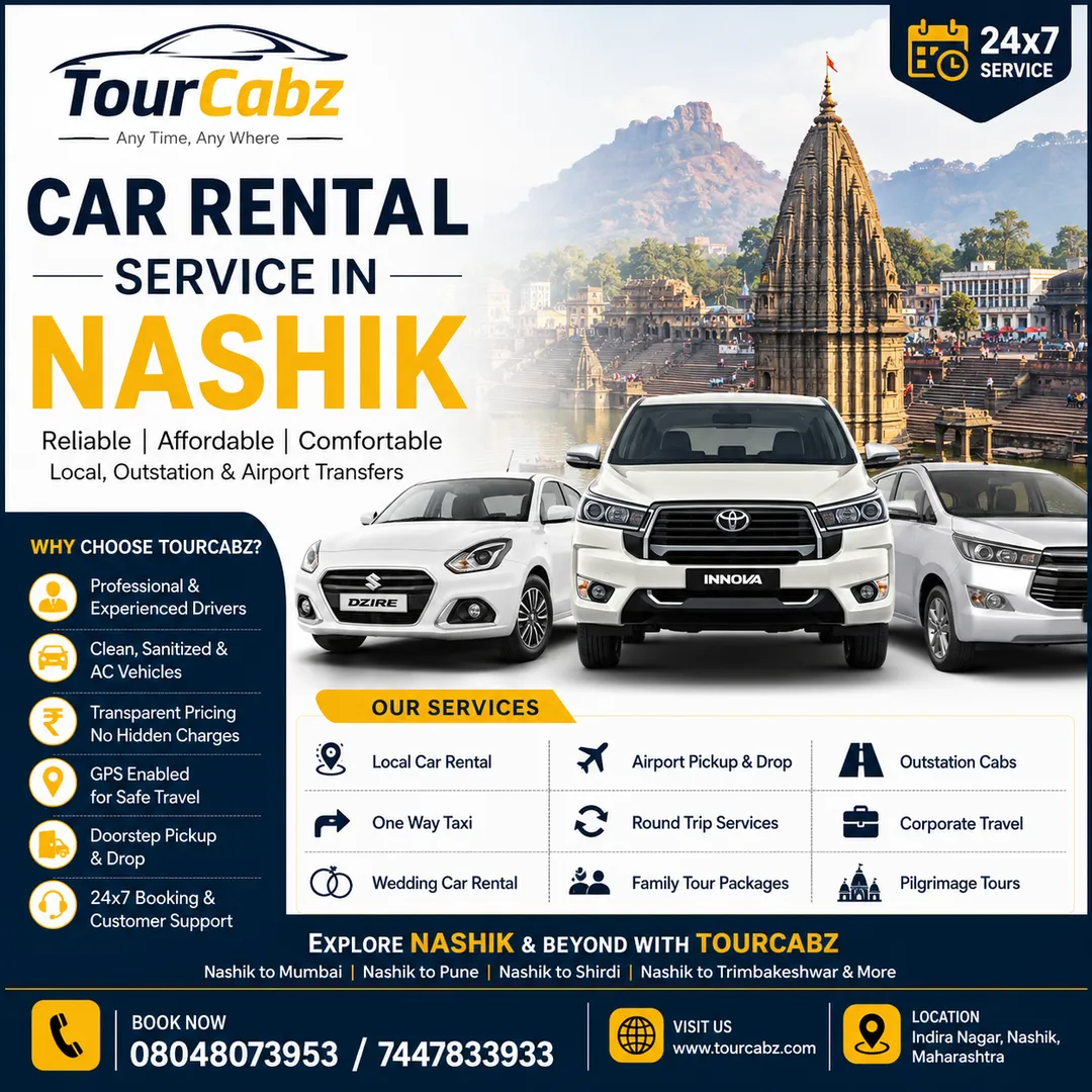 Car Rental Service in Nashik | Affordable Taxi & Cab Rental – TourCabz