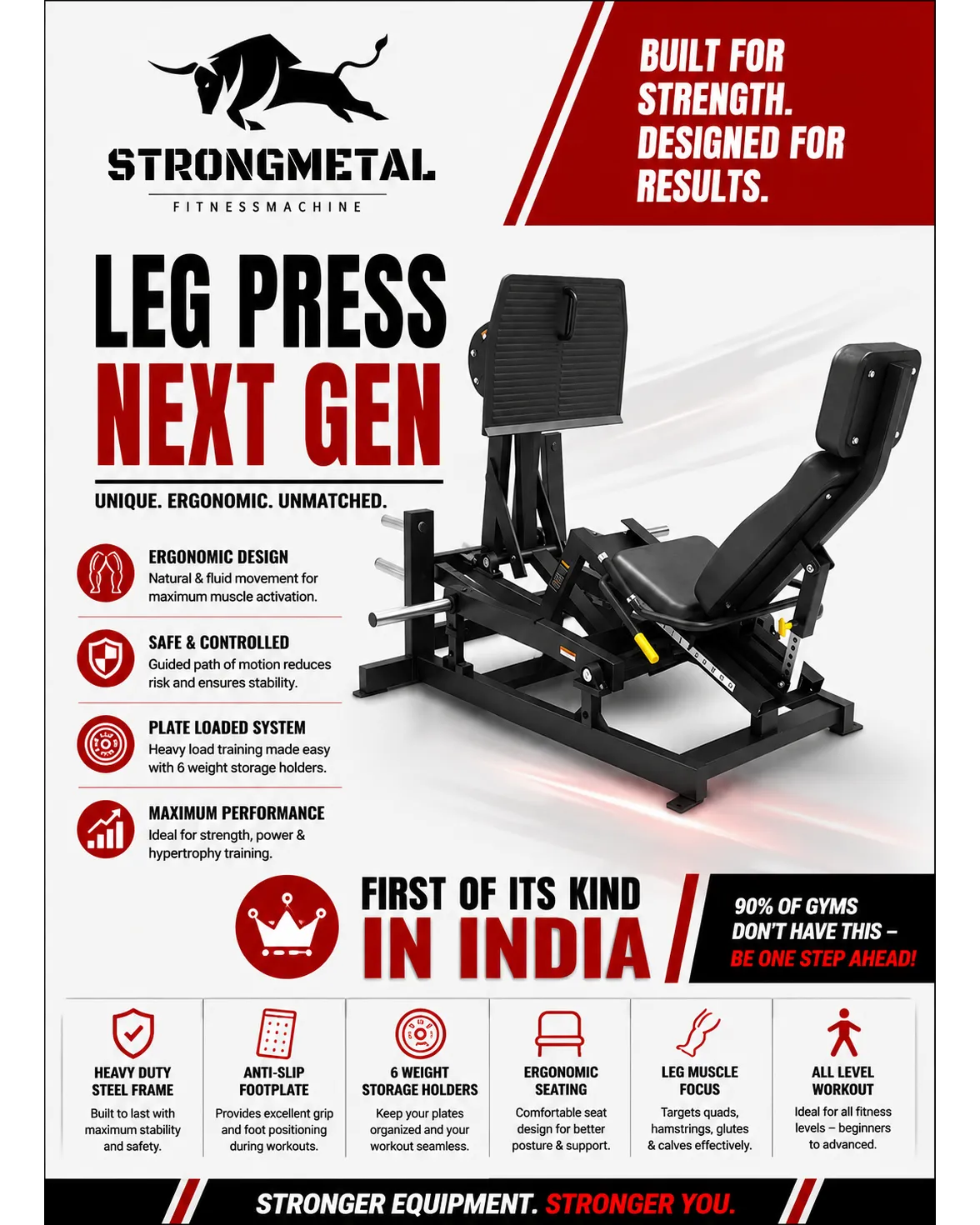 Next Gen Leg Press Machine Manufacturer in Pune | First of Its Kind in India | StrongMetal