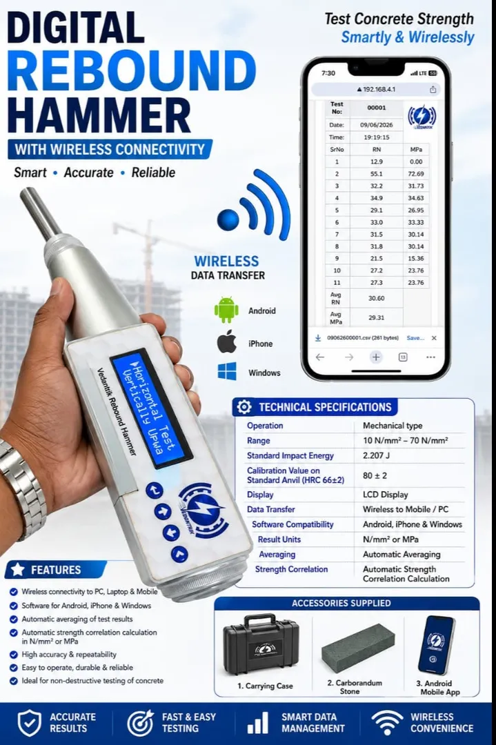 Rapid Concrete Strength Testing Using a Digital Rebound Hammer: with 80 ± 2 Rebound Value, Mumbai