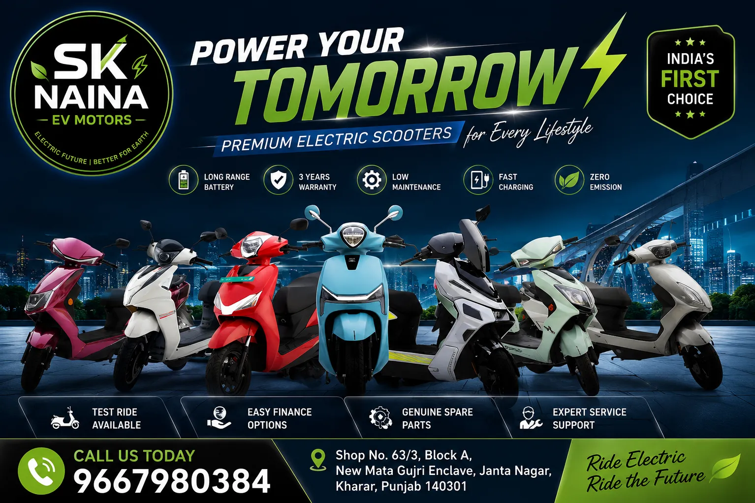 Explore Premium EV Scooters in Kharar | SK NAINA EV Motors