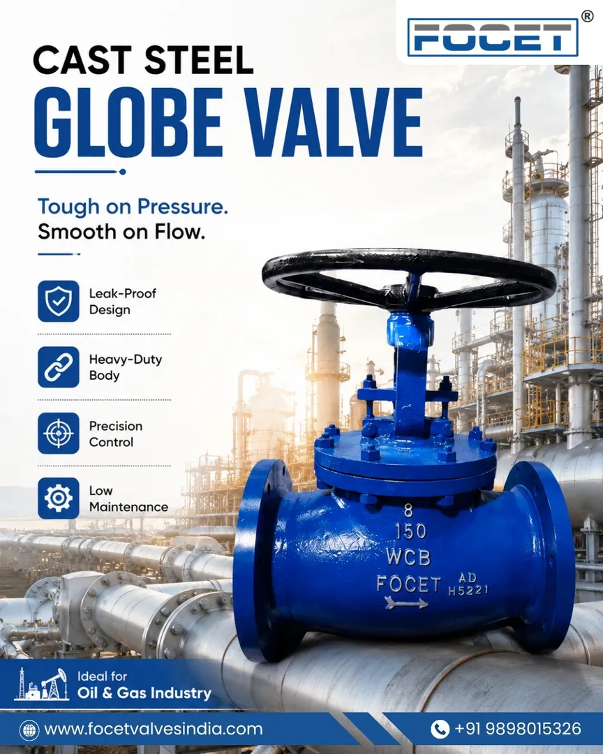 Cast Steel Globe Valve Manufacturer in Ahmedabad | Focet Valves Private Limited