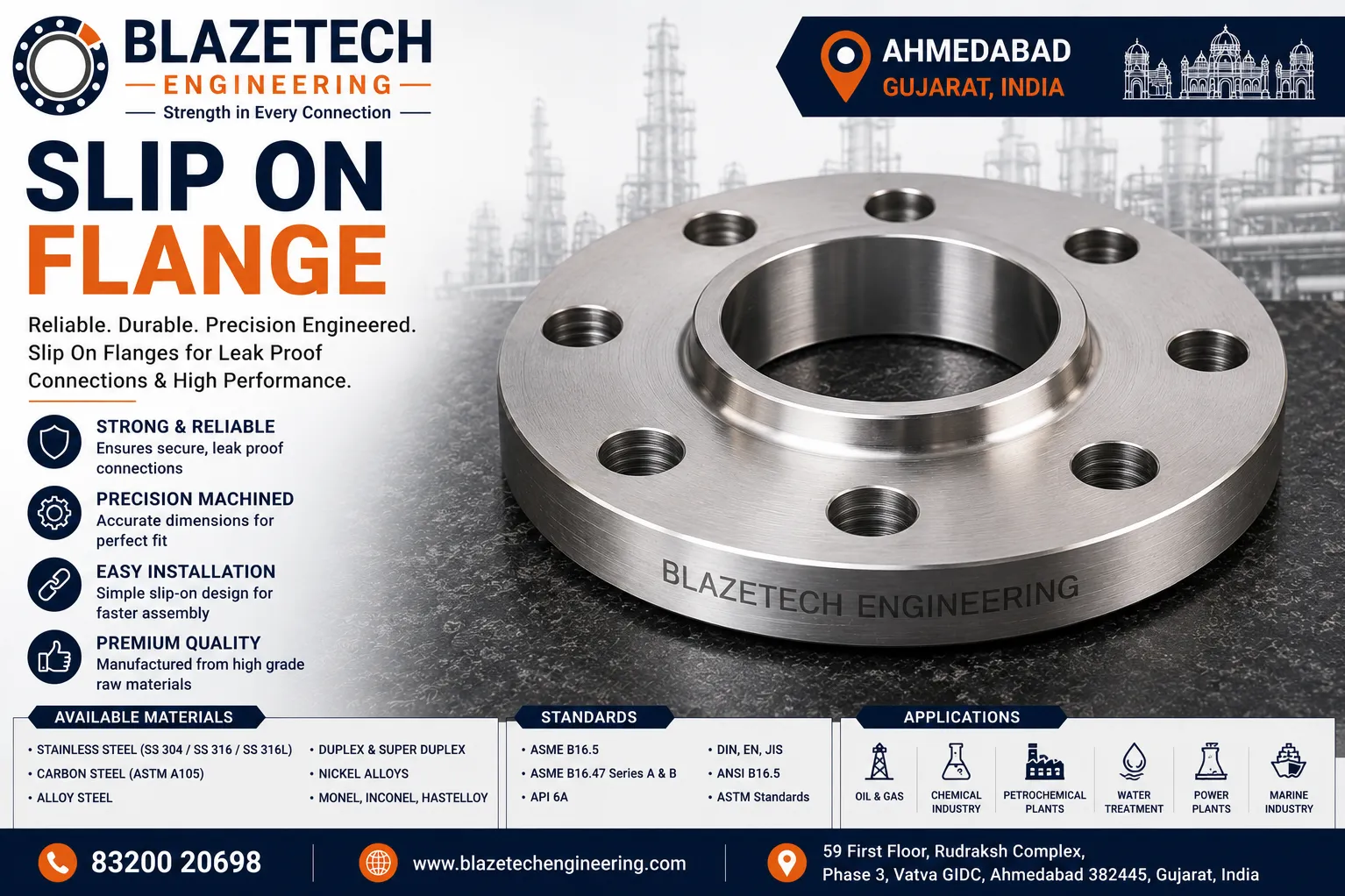 Slip On Flange Manufacturer in Ahmedabad.