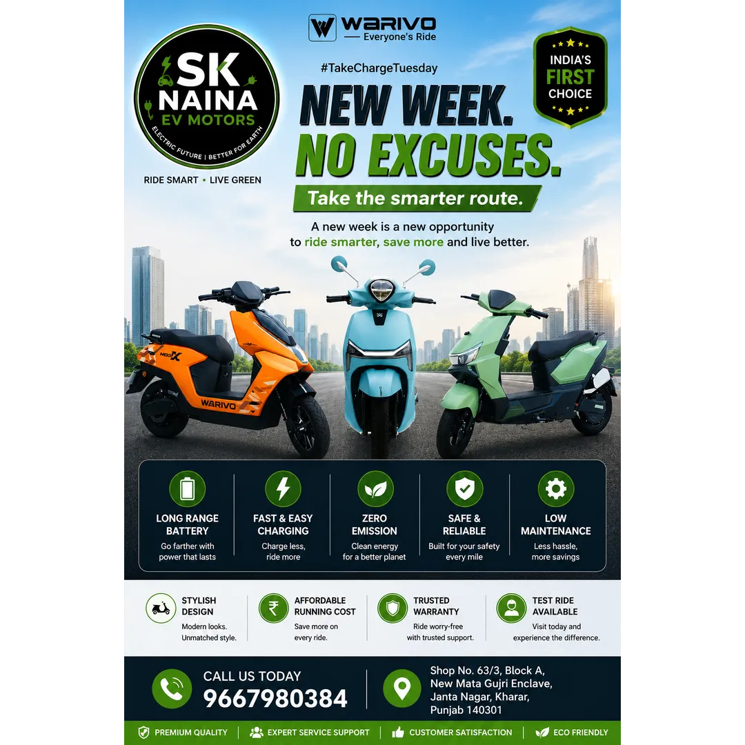 New Week, New Ride – Discover Premium Electric Scooters at SK NAINA EV Motors
