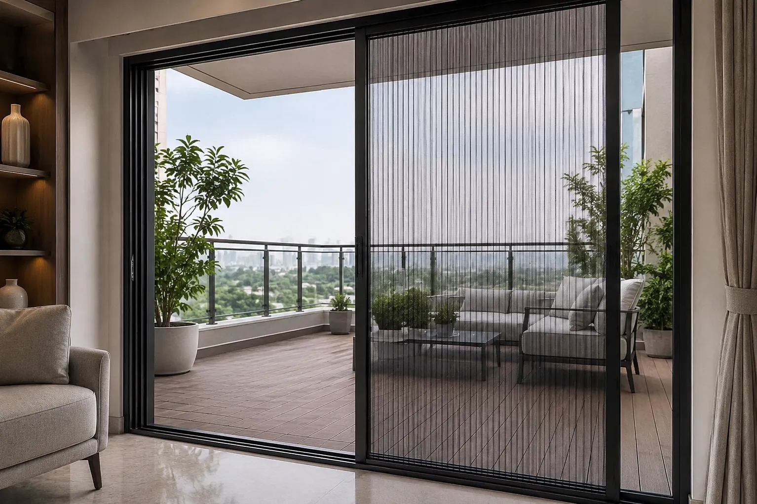 Why a Sliding Pleated Mosquito Net in Gurugram Is Ideal for Large Doors and Balconies