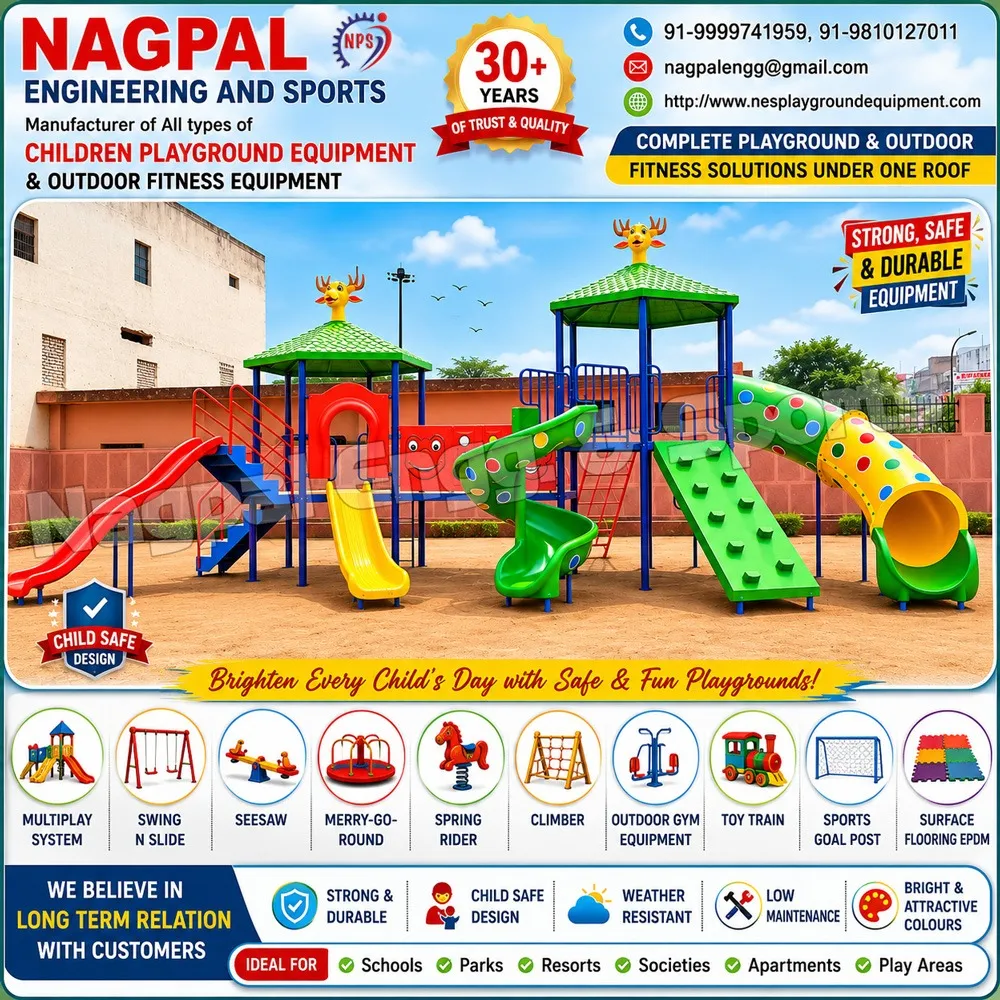 Delhi's Trusted Playground Equipment Manufacturer for Customized Multiplay Systems, Outdoor Gym Equi