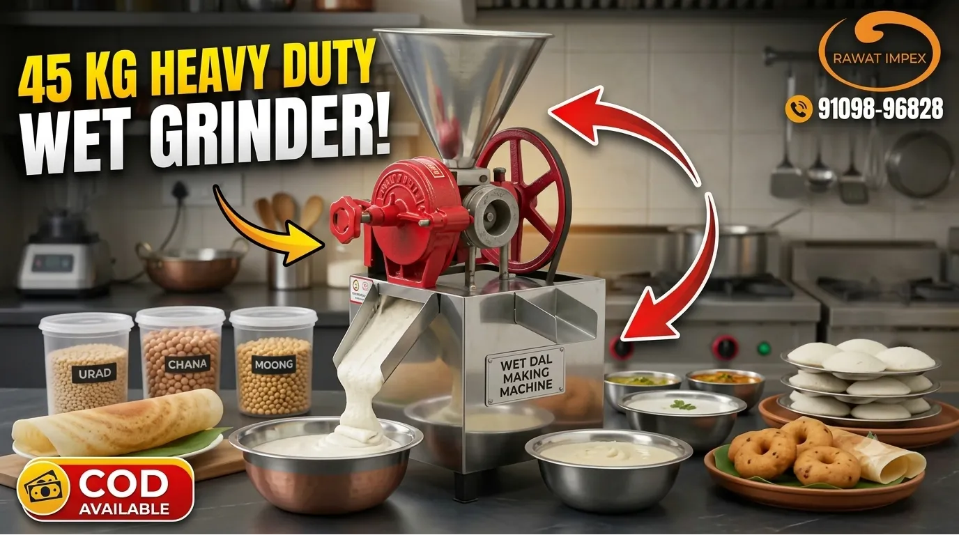 Heavy Duty 45 Kg Wet Grinder Machine | Commercial Wet Dal Maker | Rawat