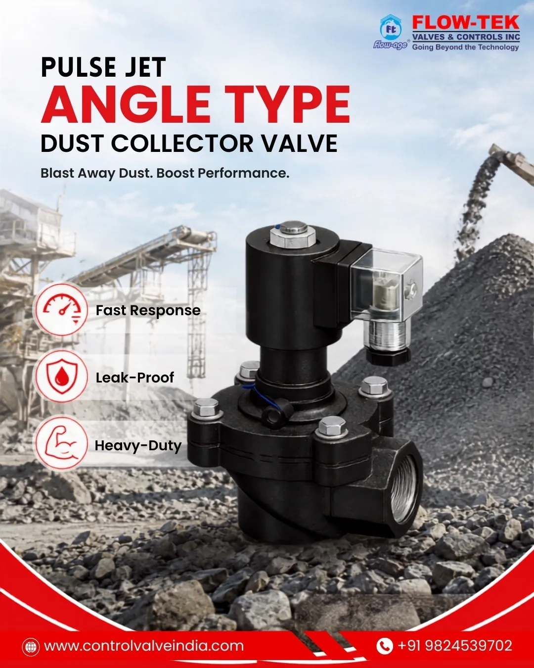 Pulse Jet Angle Type Dust Collector Valve in Ahmedabad | Flow-Tek Valves & Controls Inc