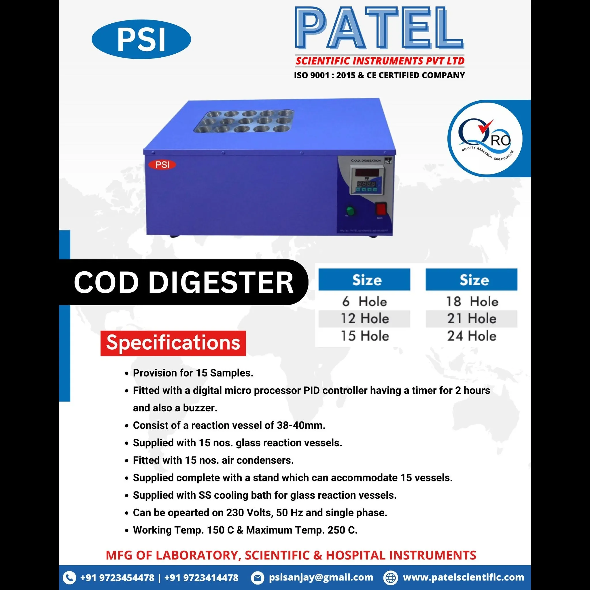 COD Digestion Manufacture in Ahmedabad | Patel Scientific Instruments Private Limited