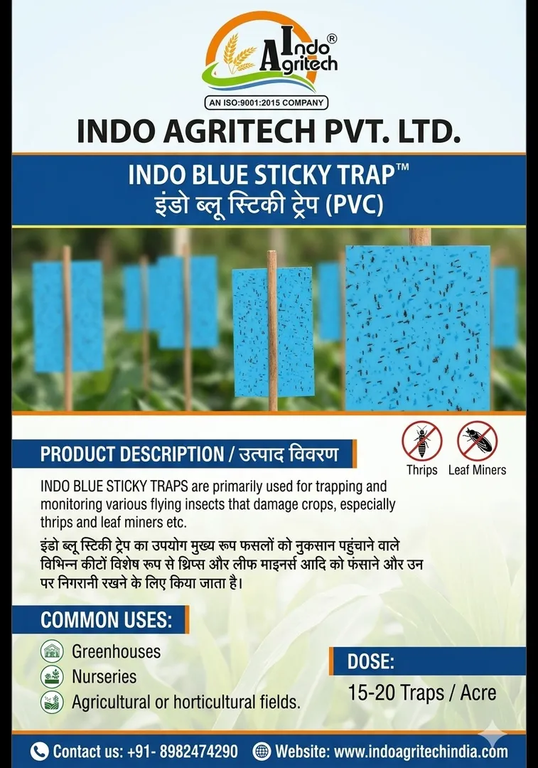 INDO BLUE STICKY TRAP (Smart Pest Control Solution for Indian Agriculture) - Thrips and Leaf Miners
...