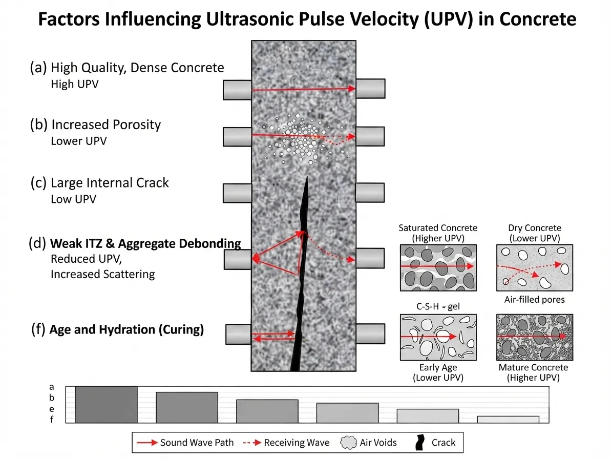 Effect of Concrete Quality and Microstructure on Ultrasonic Pulse Velocity