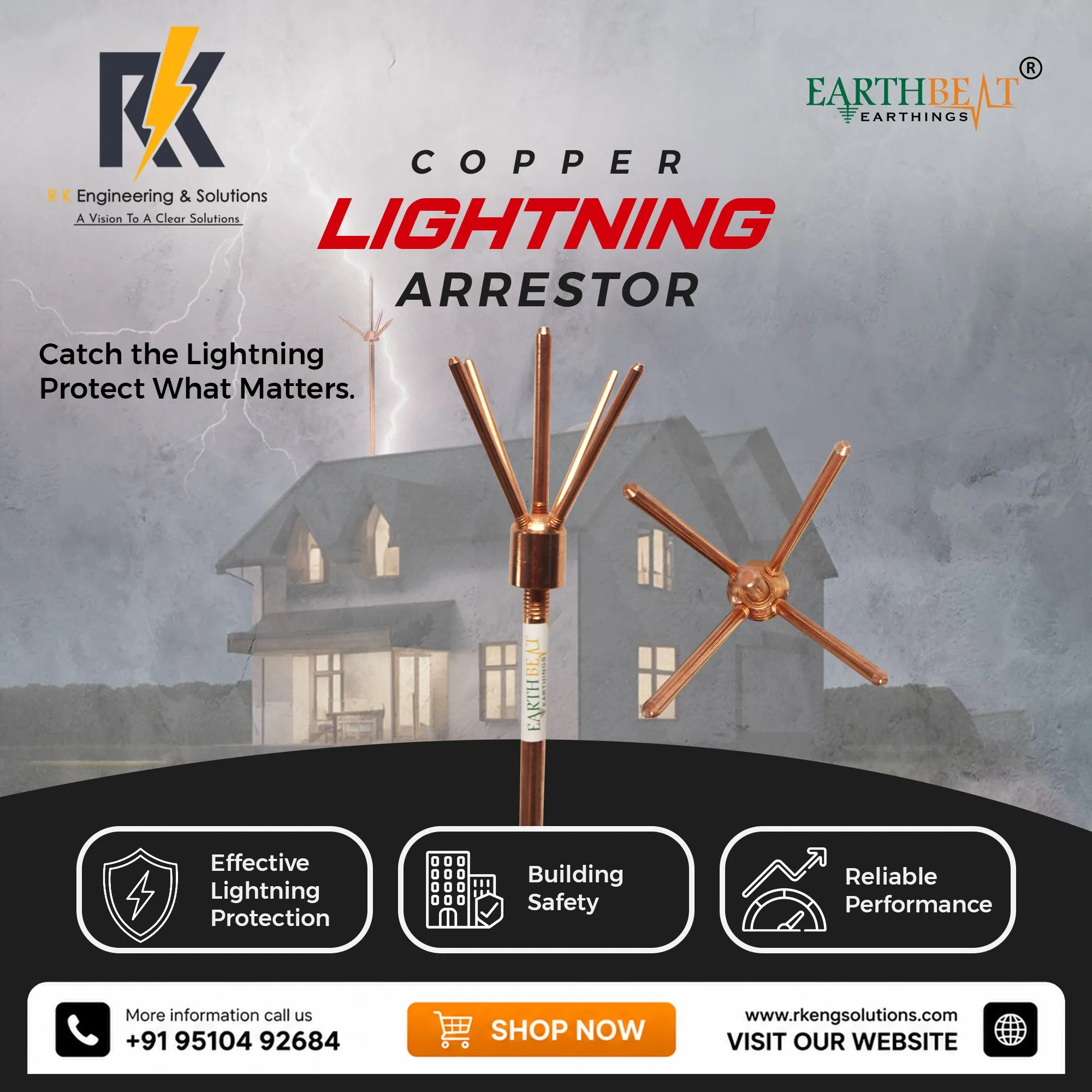 Copper Lightning Arrestor Manufacturer in Ahmedabad| R K Engineering