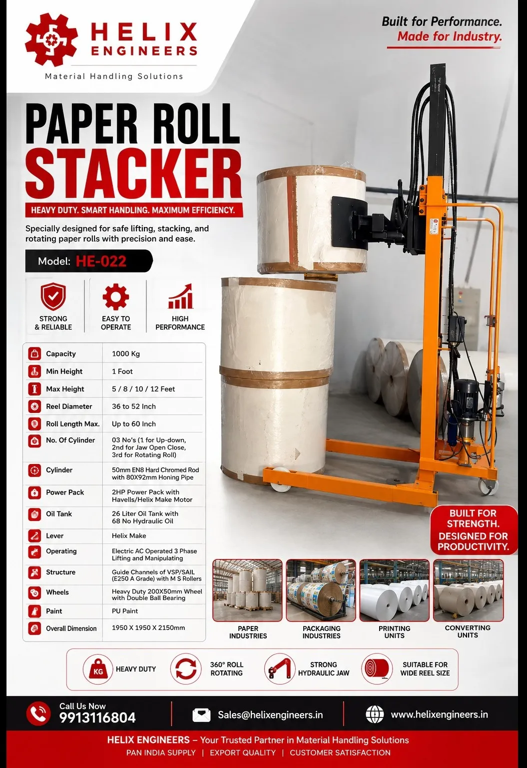 Paper Roll Stacker Supplier in Madhya Pradesh