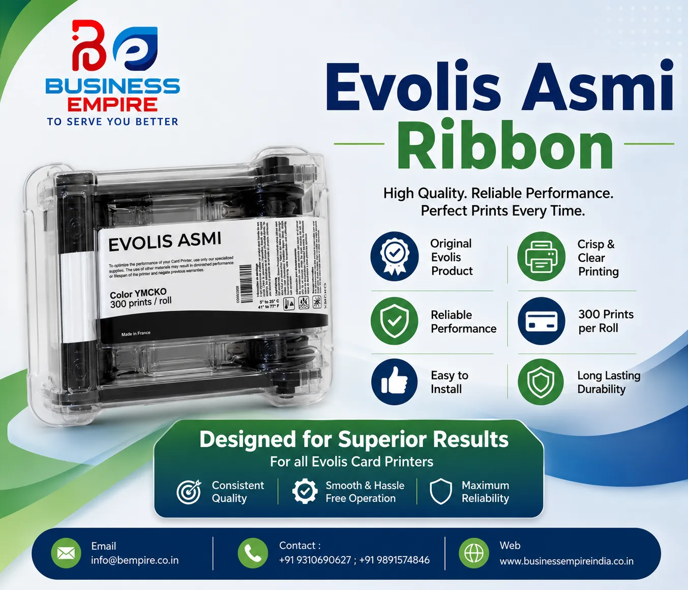 Evolis Asmi Full YMCKO Ribbon
Evolis Asmi YMCKO Ribbon
Evolis Asmi Color Ribbon
Evolis Asmi Printer ...