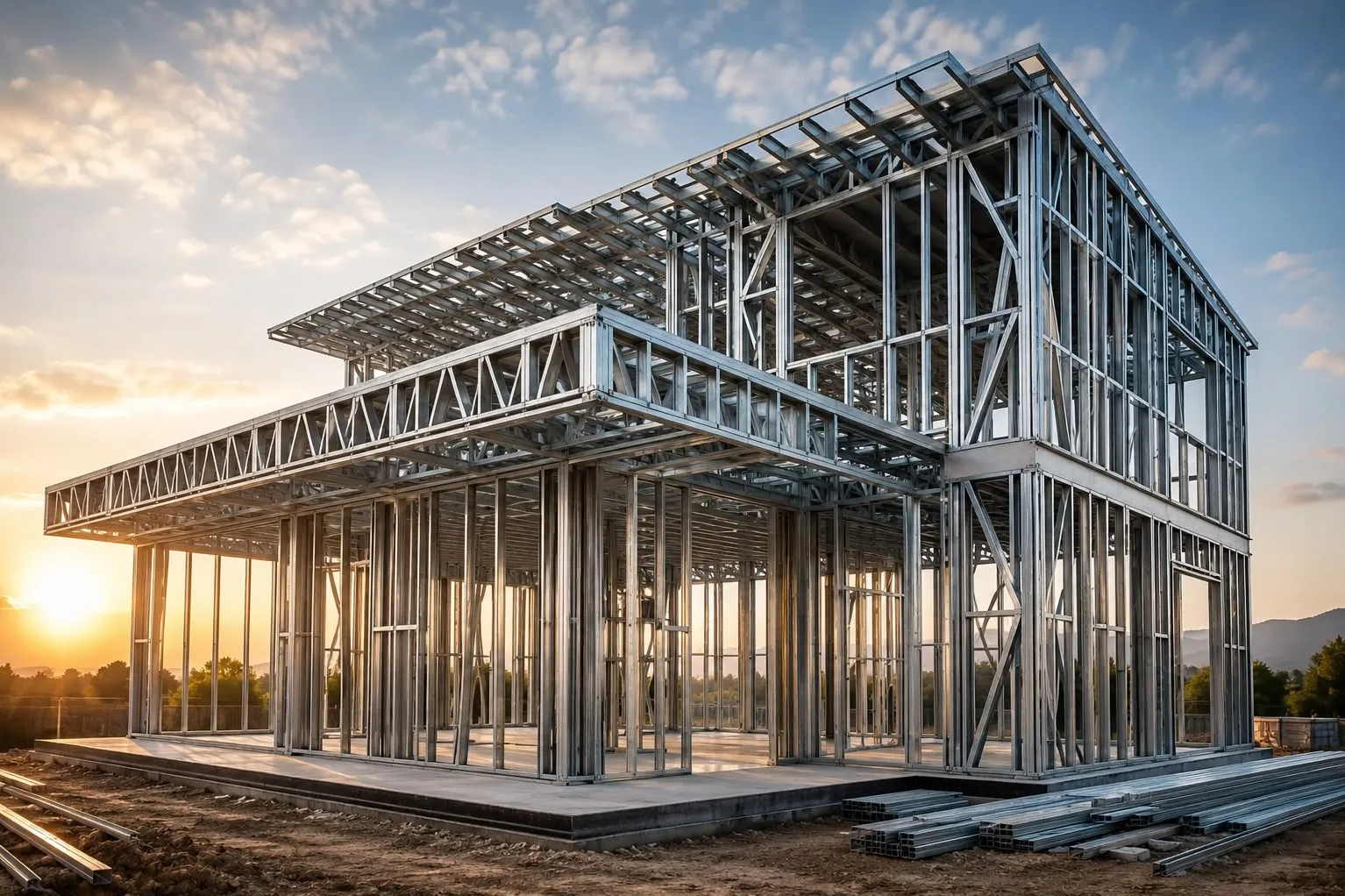 LGSF Structure
At Aerfab, every exceptional building begins with a precisely engineered Light Gauge...