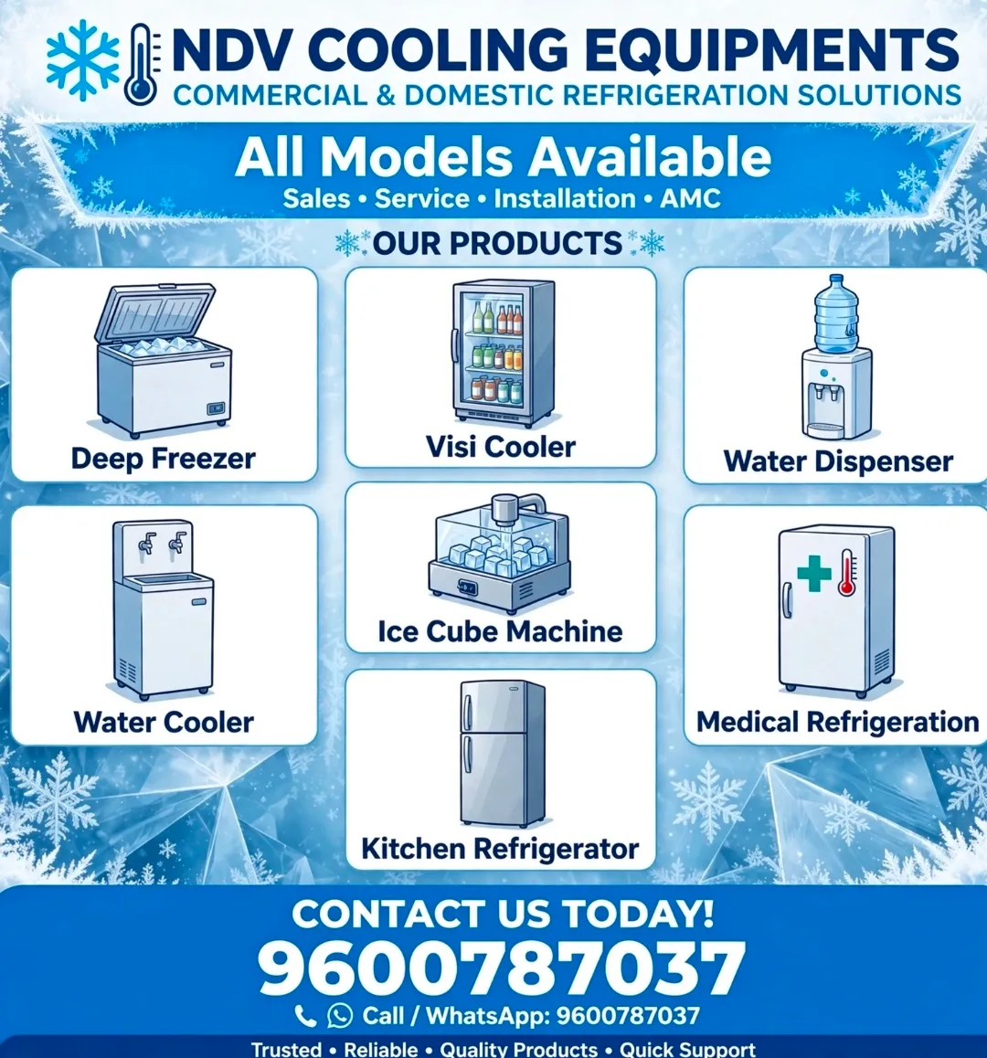 Ndv Cooling Equipments | Blue Star Authorised Commercial Deep Freezer Dealers In Coimbatore