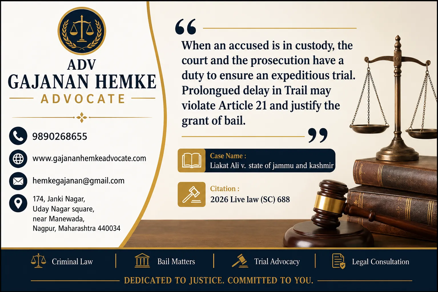 Advocate in Nagpur – Adv. Gajanan Hemke