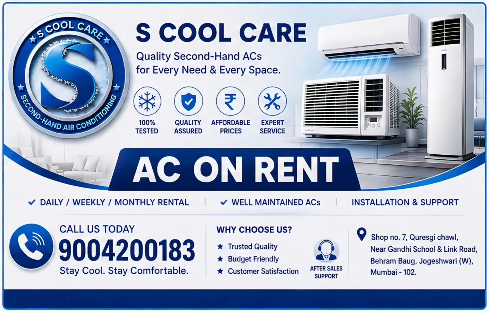 Best Second Hand AC Sale and AC On Rent In Jogeshwari West, Mumbai Maharashtra