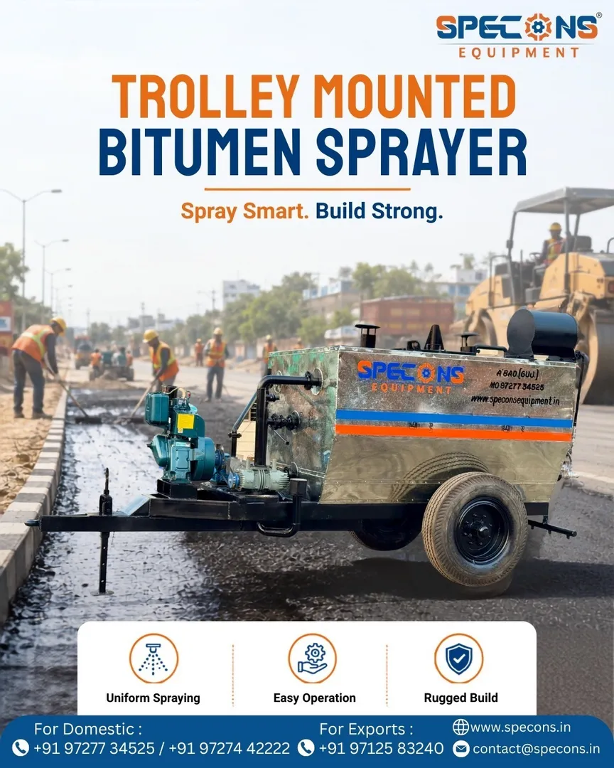 Trolley Mounted Bitumen Sprayer Manufacturer in Ahmedabad | Specons Equipment