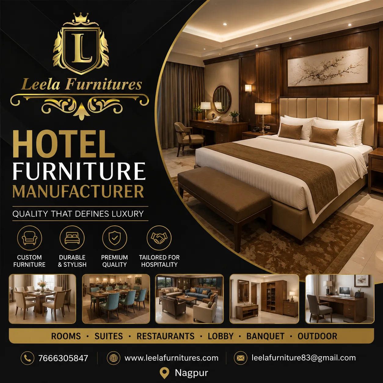 Hotel Furniture Manufacturer in Nagpur – Leela Furnitures