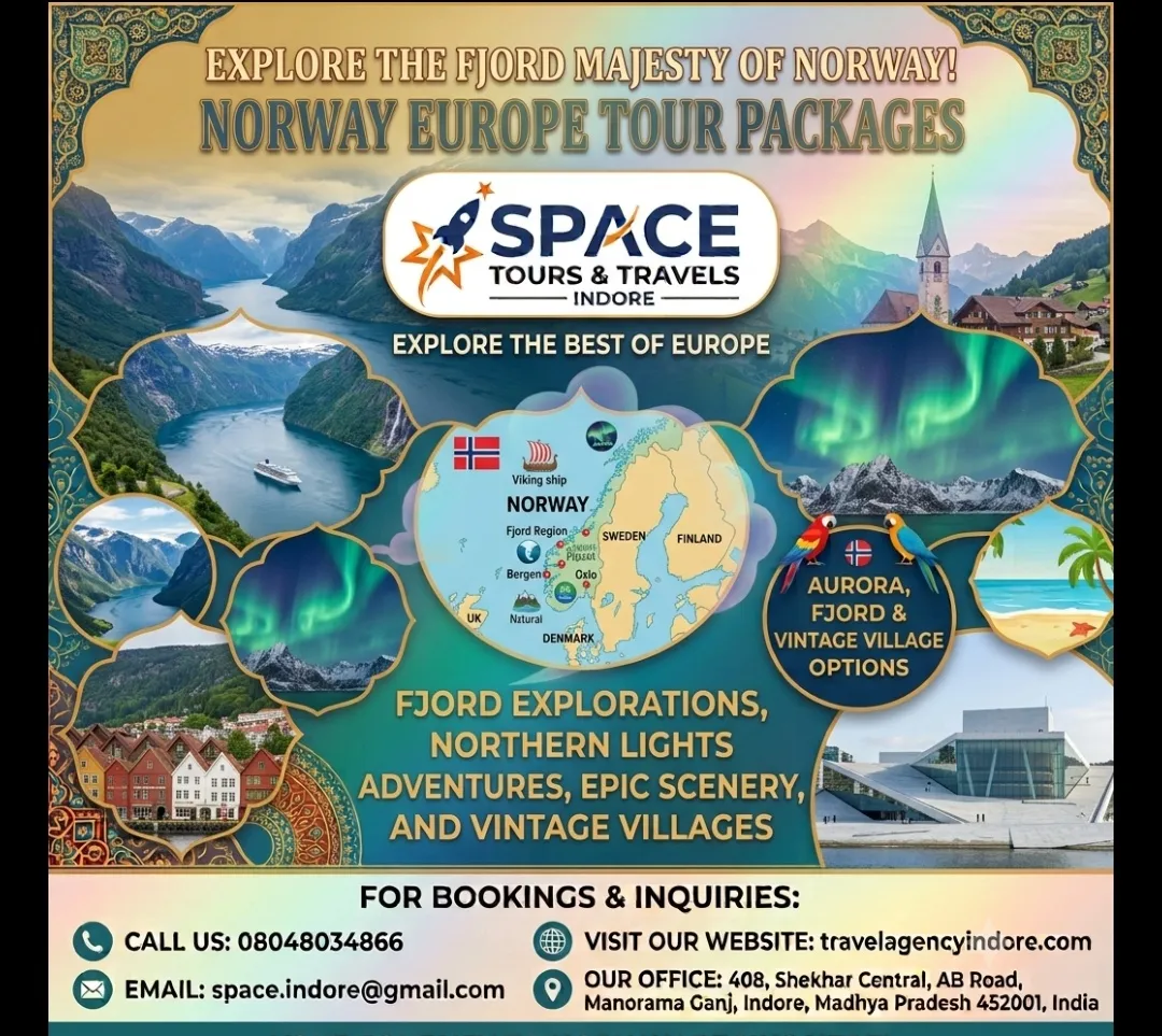 Norway Tour Packages from Indore – Experience the Magic of Scandinavia with Space Tours And Travels