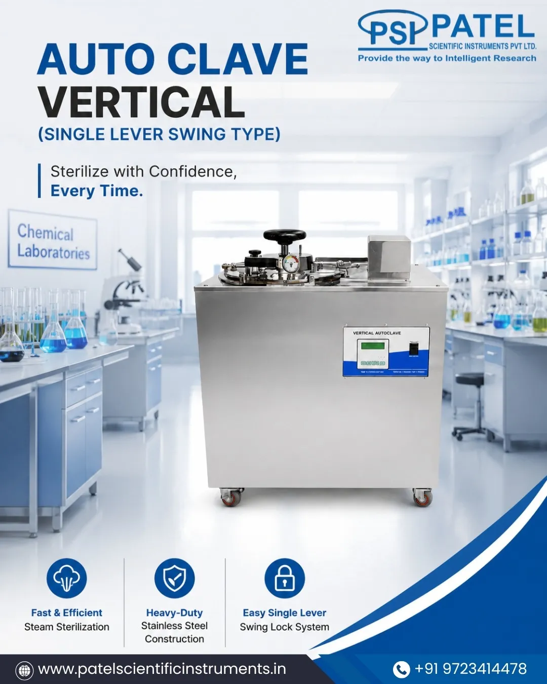 Vertical Autoclave Manufacturer from Ahmedabad