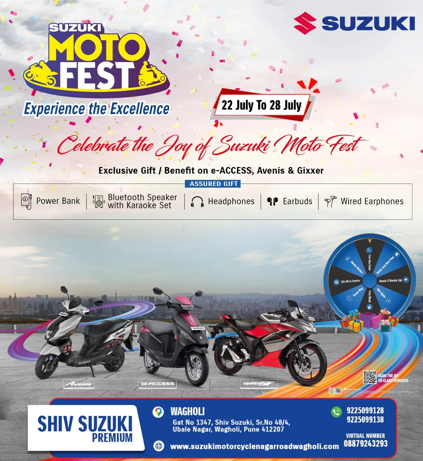 Discover the latest Suzuki two-wheelers at Shiv Suzuki Wagholi, one of Pune's trusted Suzuki dealers...