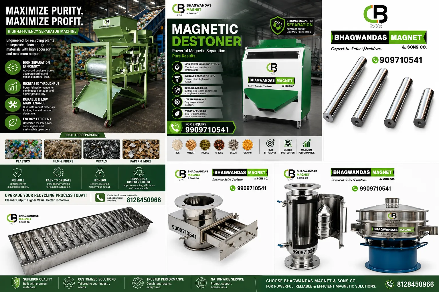 Magnetic destoner and magnetic roller Manufacturer,