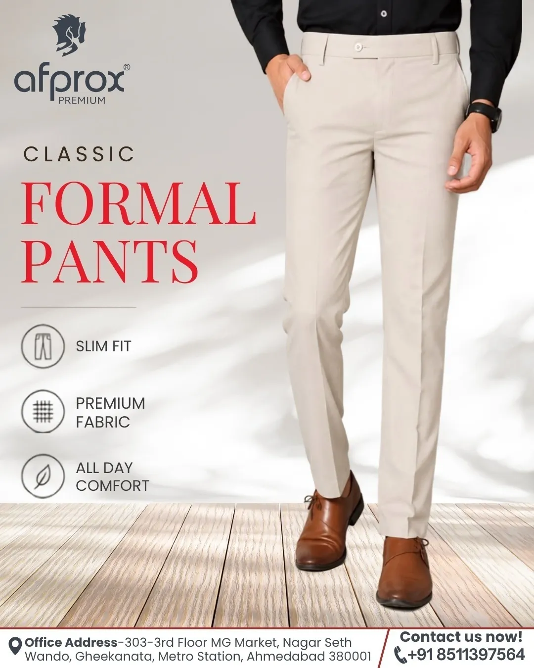 Classic Formal Pants in Ahmedabad | Rate Plus & Afprox Premium