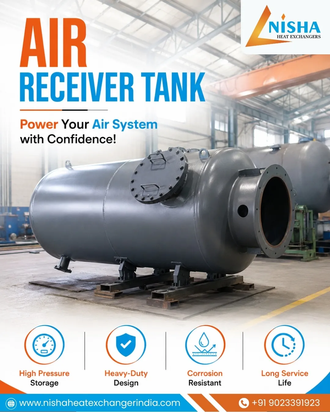 Air Receiver Tank Manufacturer in Ahmedabad | Nisha Heat Exchangers