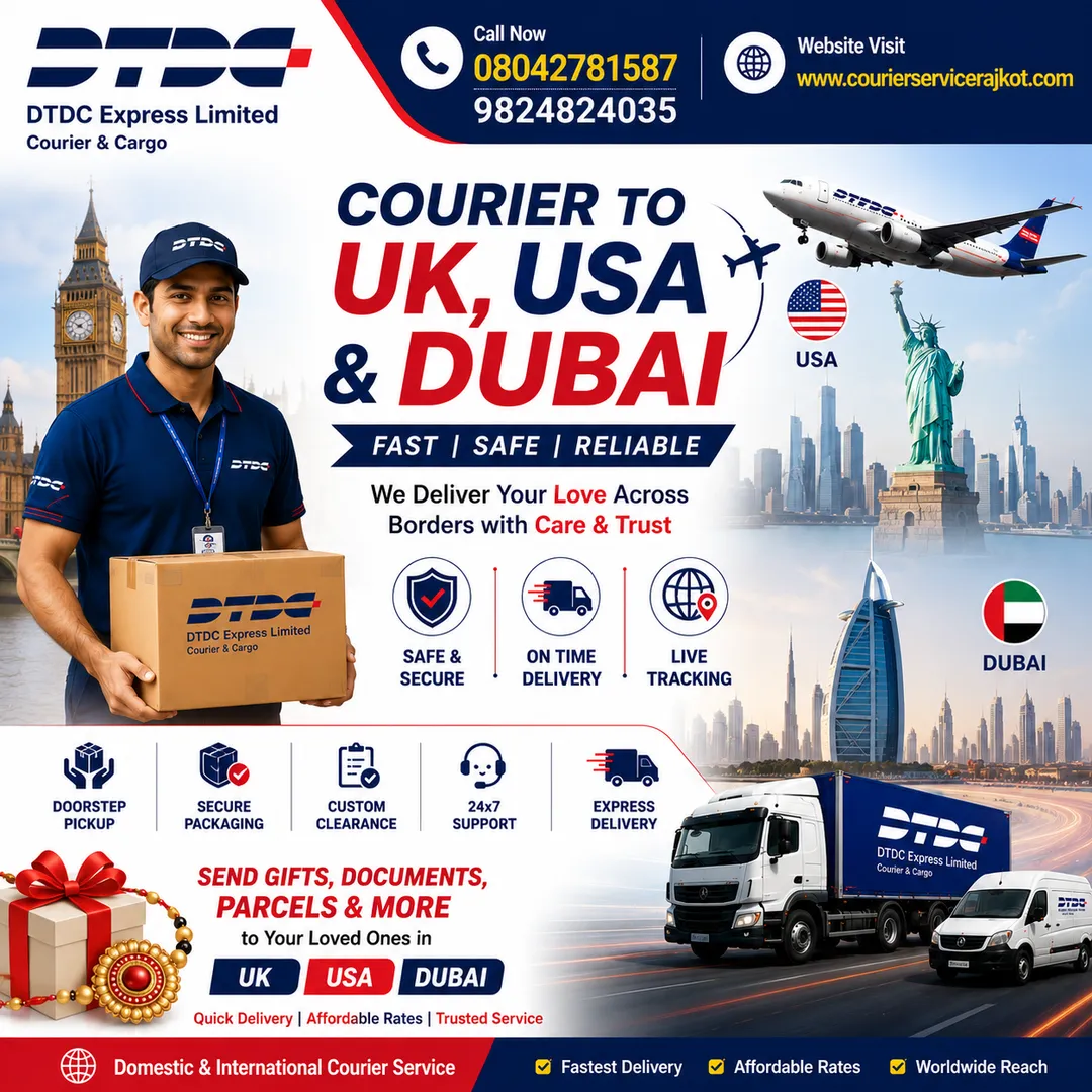 Courier to UK, USA & Dubai from Rajkot