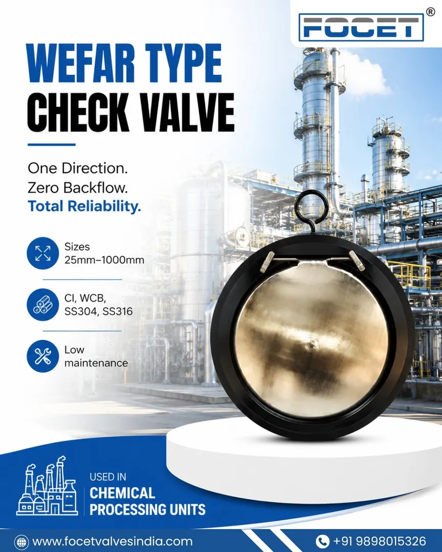 Top Wefar Type Check Valve Manufacture in Ahmedabad | Focet Valves Private Limited