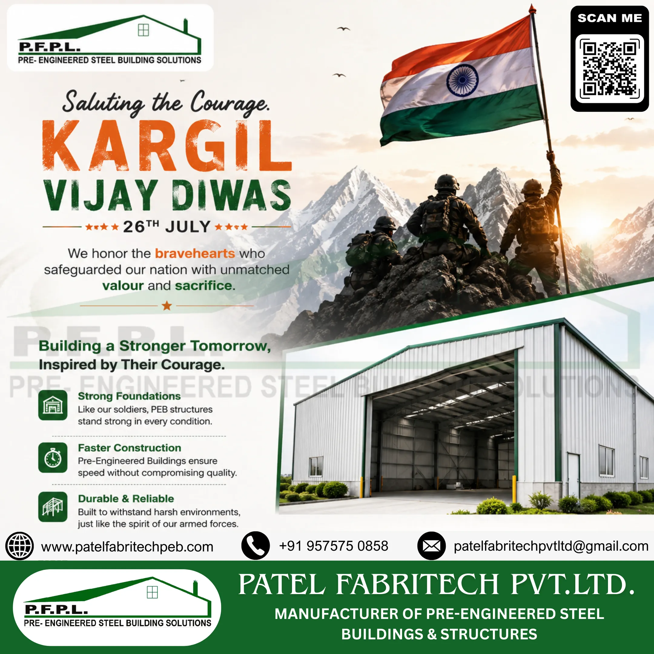 ๐ฎ๐ณ Their courage protected our nation. Our commitment is to build a stronger India with PEB.