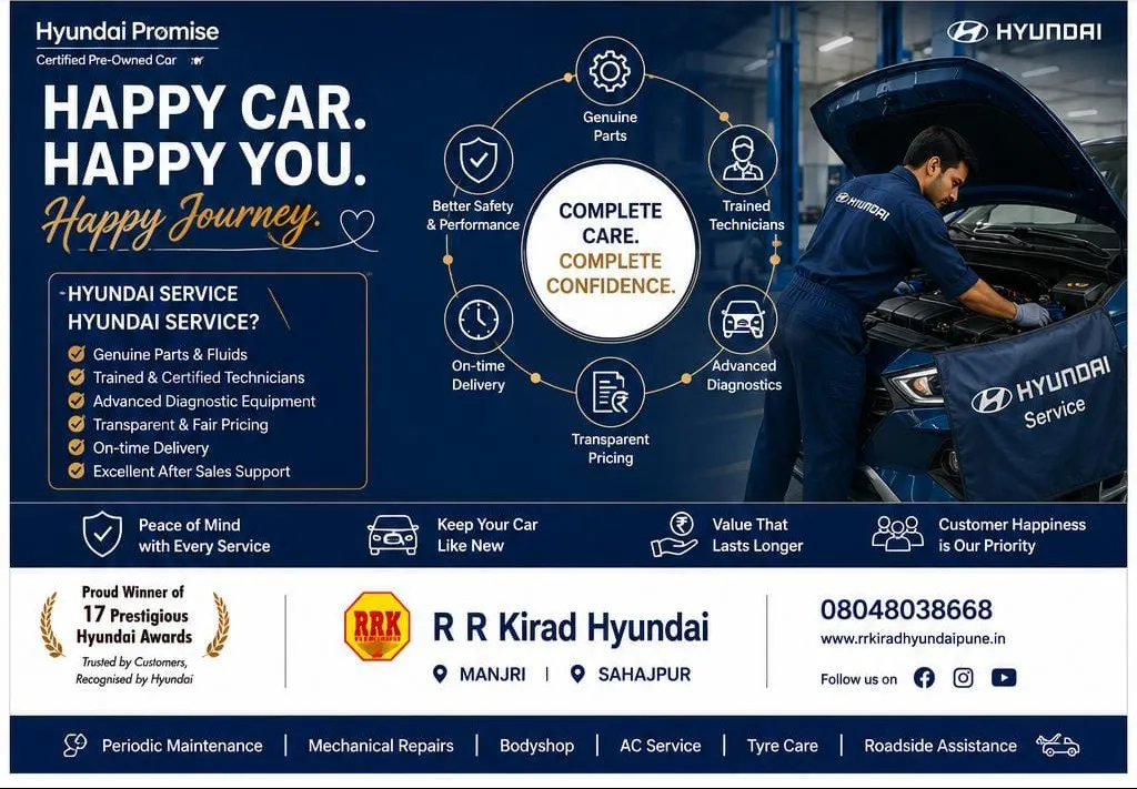 π Happy Car. Happy You. Happy Journey. π Your car deserves the care of Hyundai experts at Hadapsar