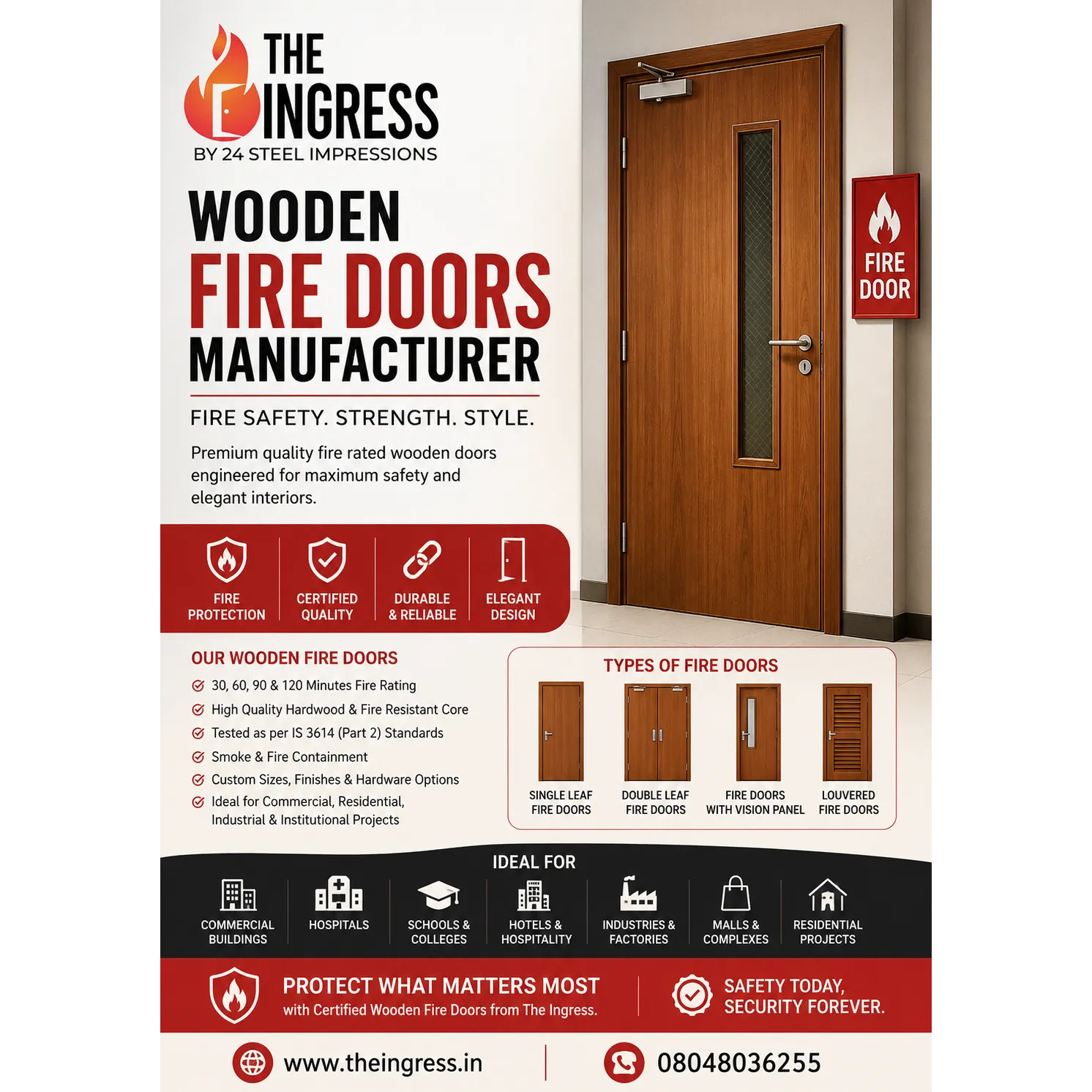 Wooden Fire Doors Manufacturer | Fire Rated Wooden Doors | The Ingress