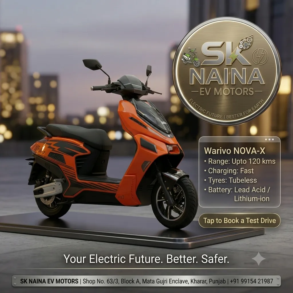 Warivo NOVA-X Electric Scooter | Range Upto 120 km | SK Naina EV Motors Kharar
