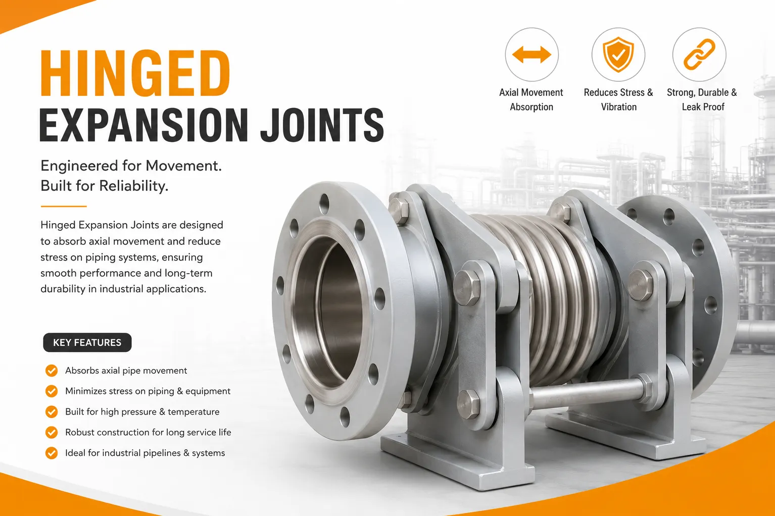 Hinged Expansion Joints in India | Controlled Movement with Directional Stability