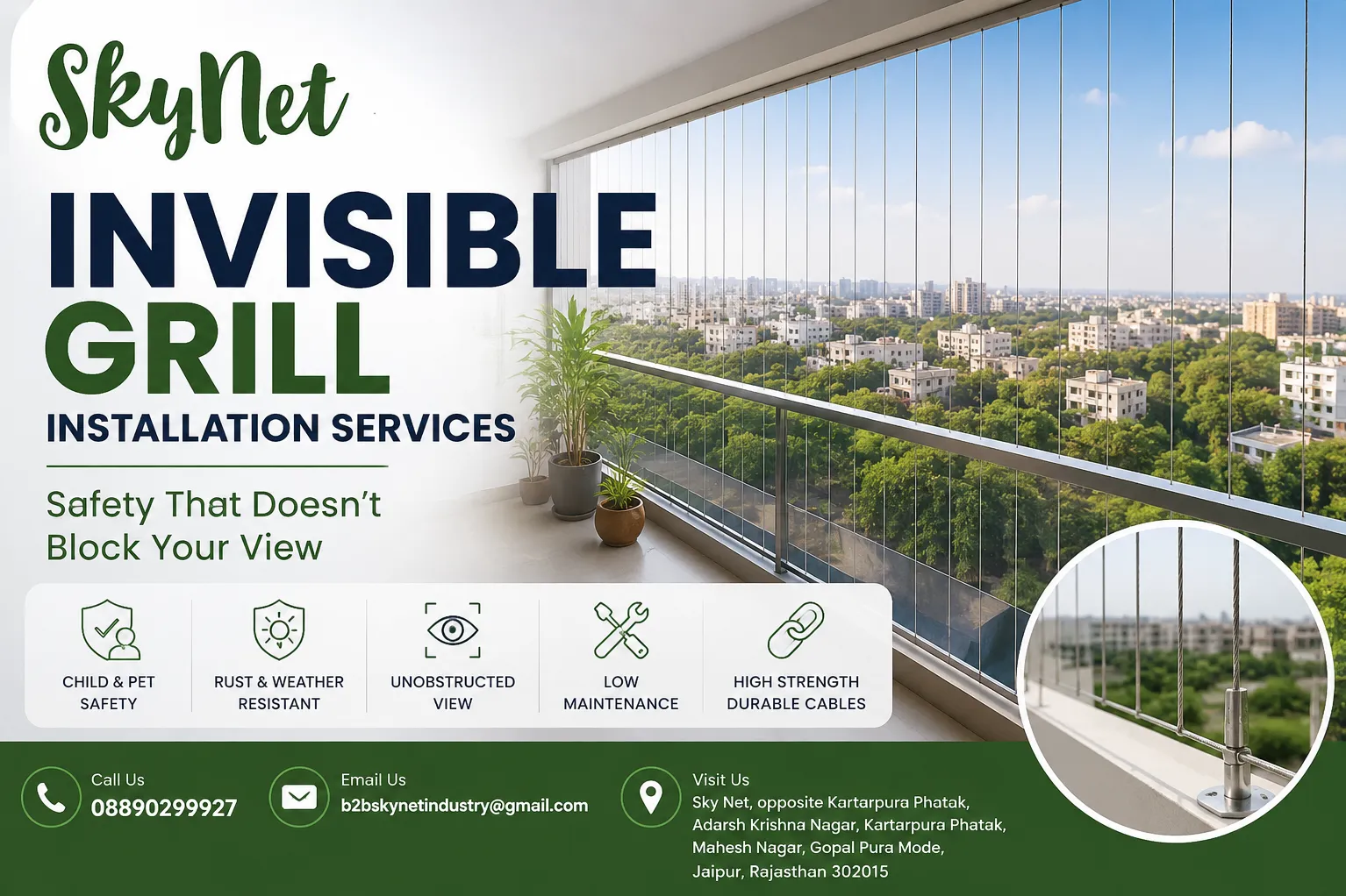 Invisible Grill Installation Services in Jaipur