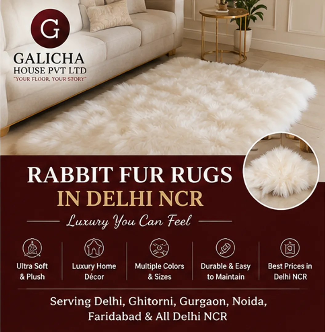Rabbit Fur Rugs in Delhi NCR | Luxury Soft Rugs | Galicha House Pvt. Ltd.