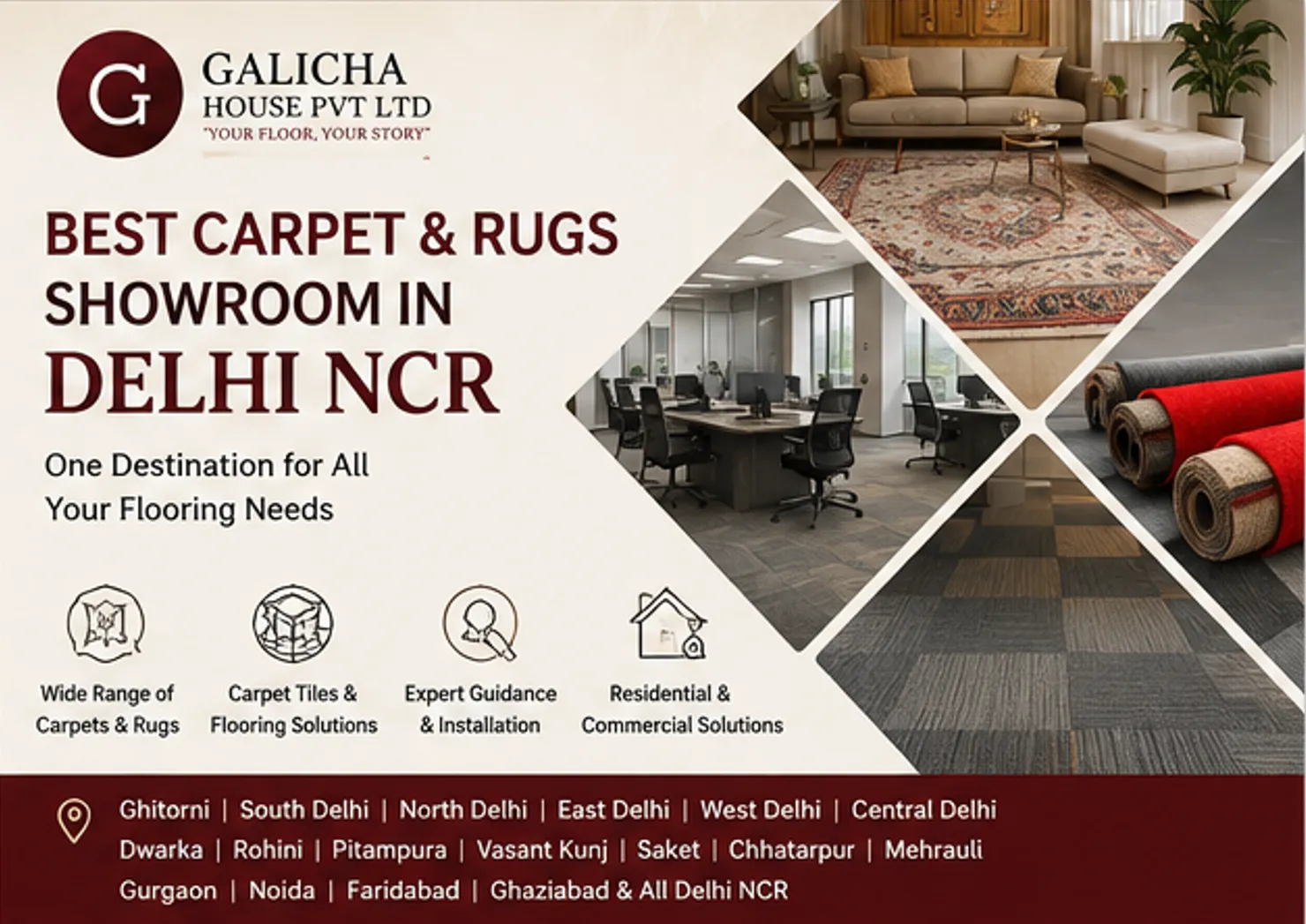 Best Carpet & Rugs Showroom in Delhi NCR | Galicha House Pvt. Ltd.