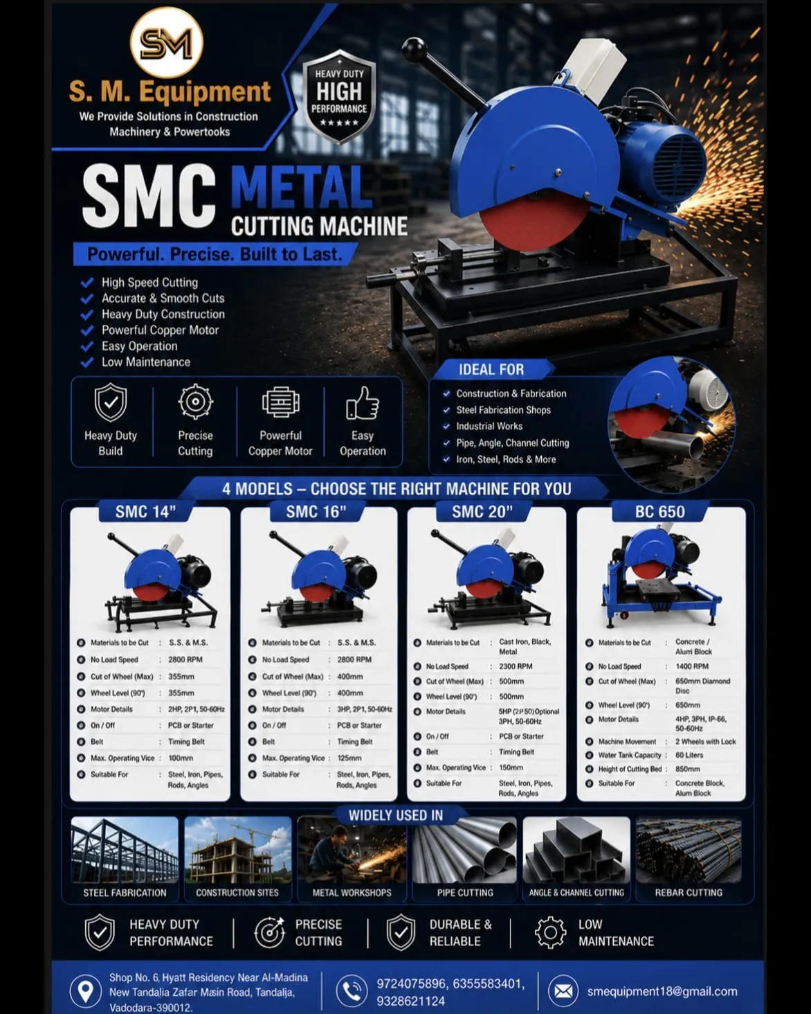 SMC Metal Cutting Machine – Heavy Duty Steel & Pipe Cutting Machine | S. M. Equipment