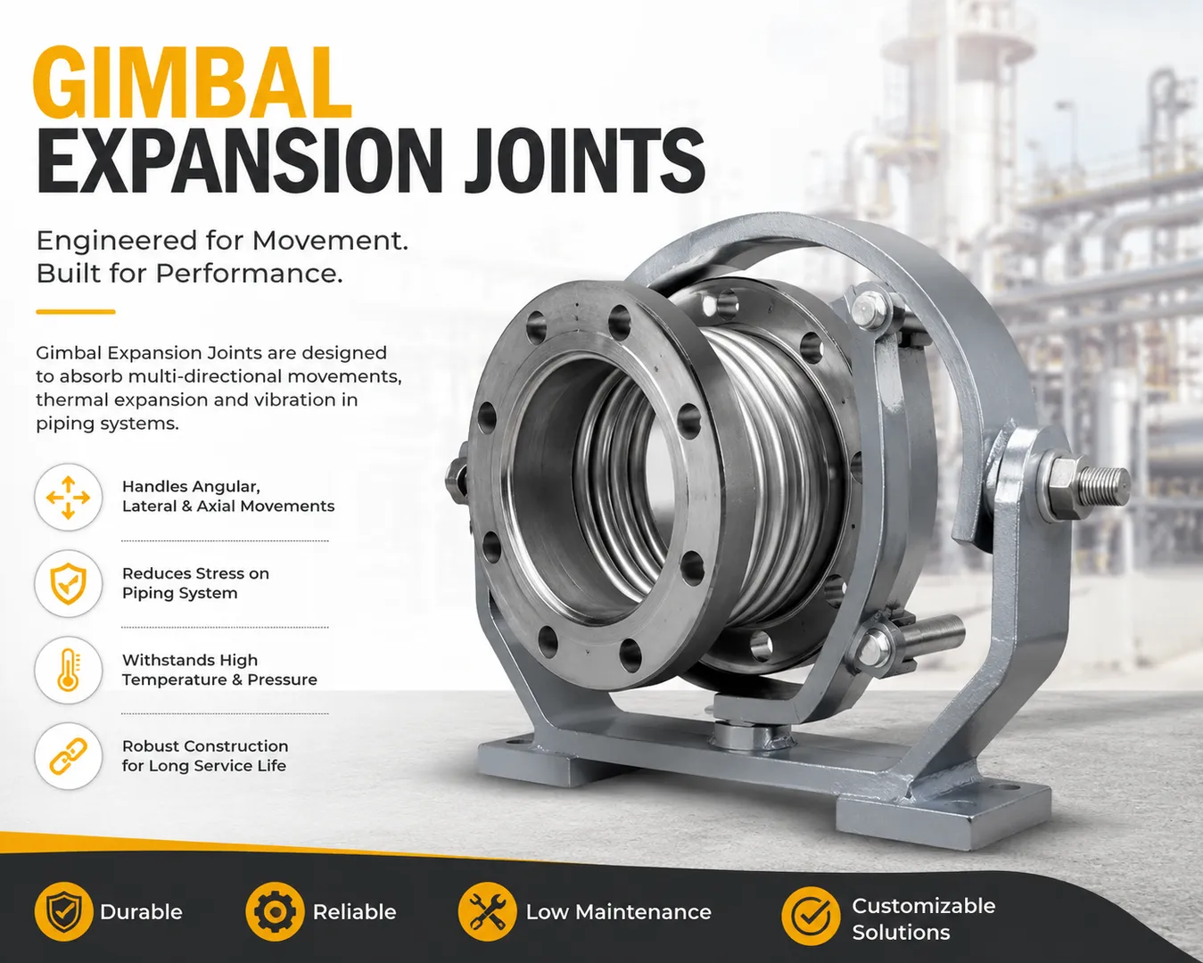 Gimbal Expansion Joints in India | Multi-Angular Flexibility for Advanced Systems