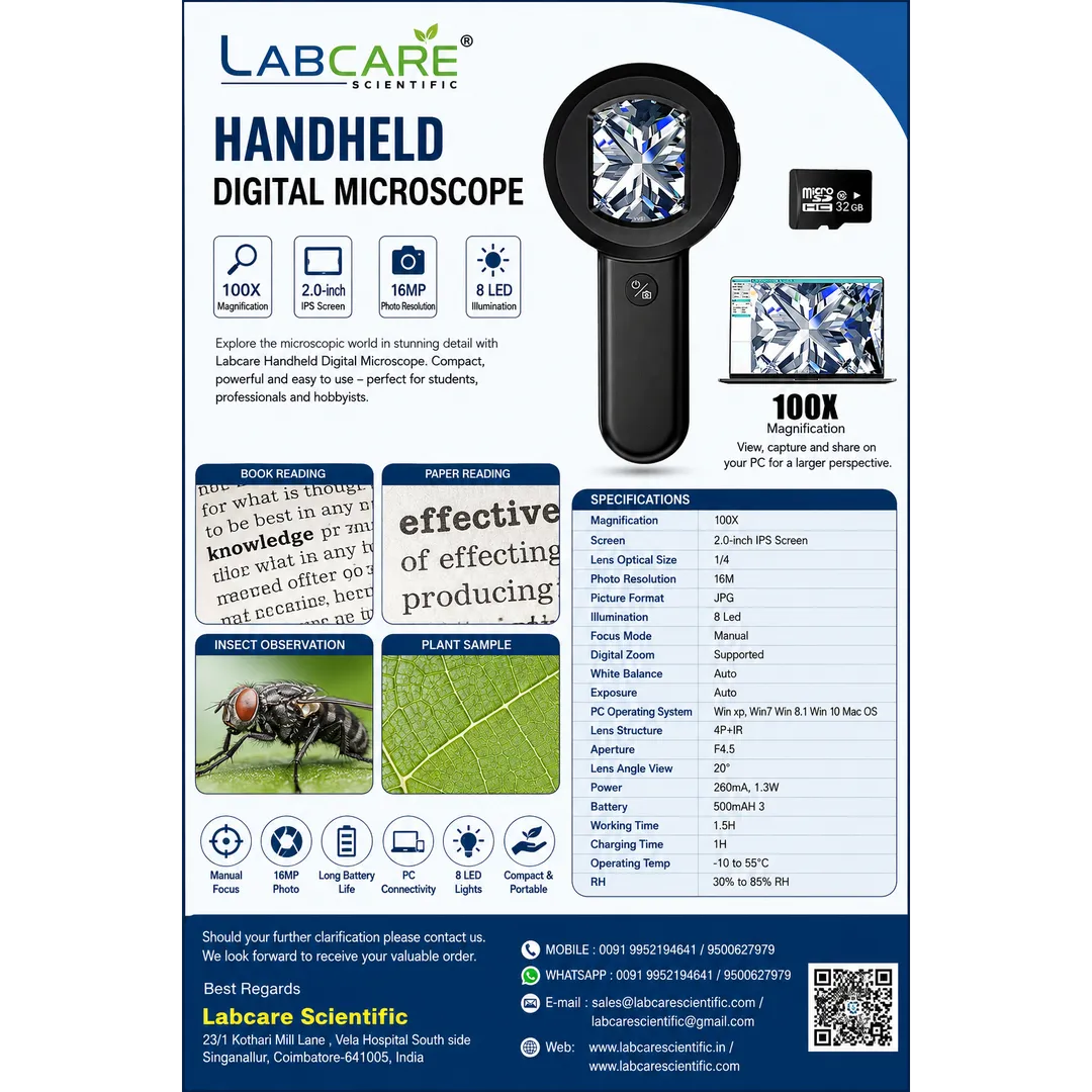 5X 10X handheld magnifier with LED light