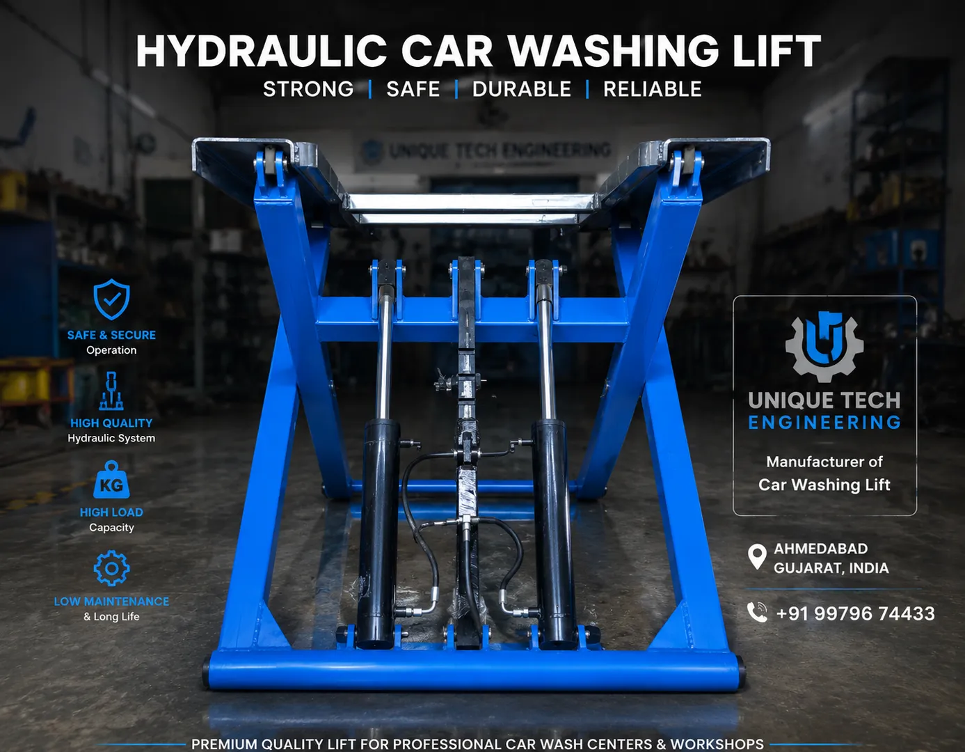 Car washing lift manufacturing in Jamnagar