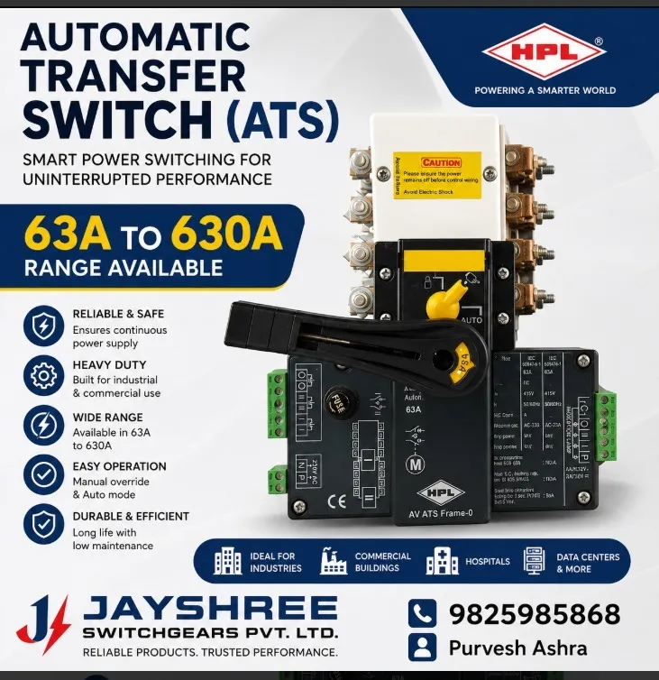 HPL Automatic Transfer Switch (ATS) 63A TO 630A