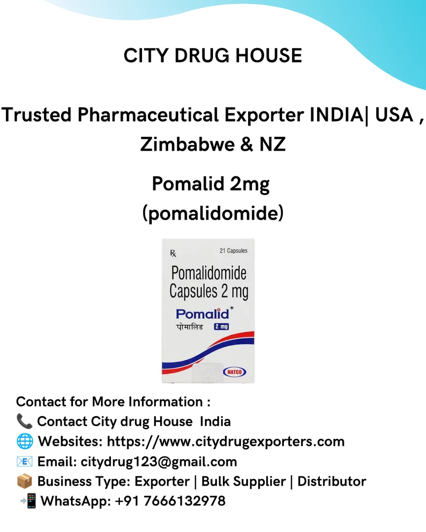 Pomalid 2mg (pomalidomide) Exporter to USA, Zimbabwe & NZ | City Drug House INDIA