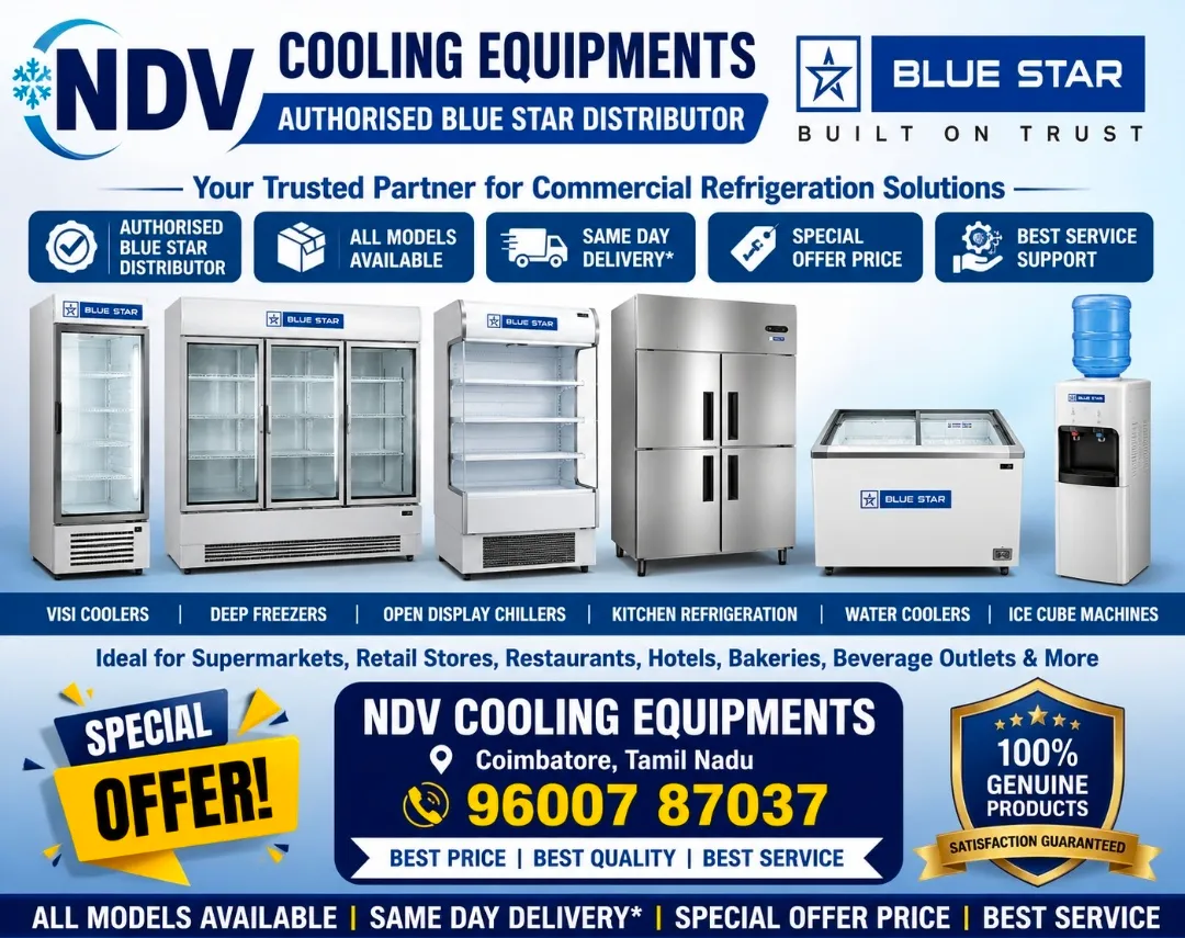 Ndv Cooling Equipments | Blue Star Authorised Commercial Visi Cooler Dealers In Coimbatore
