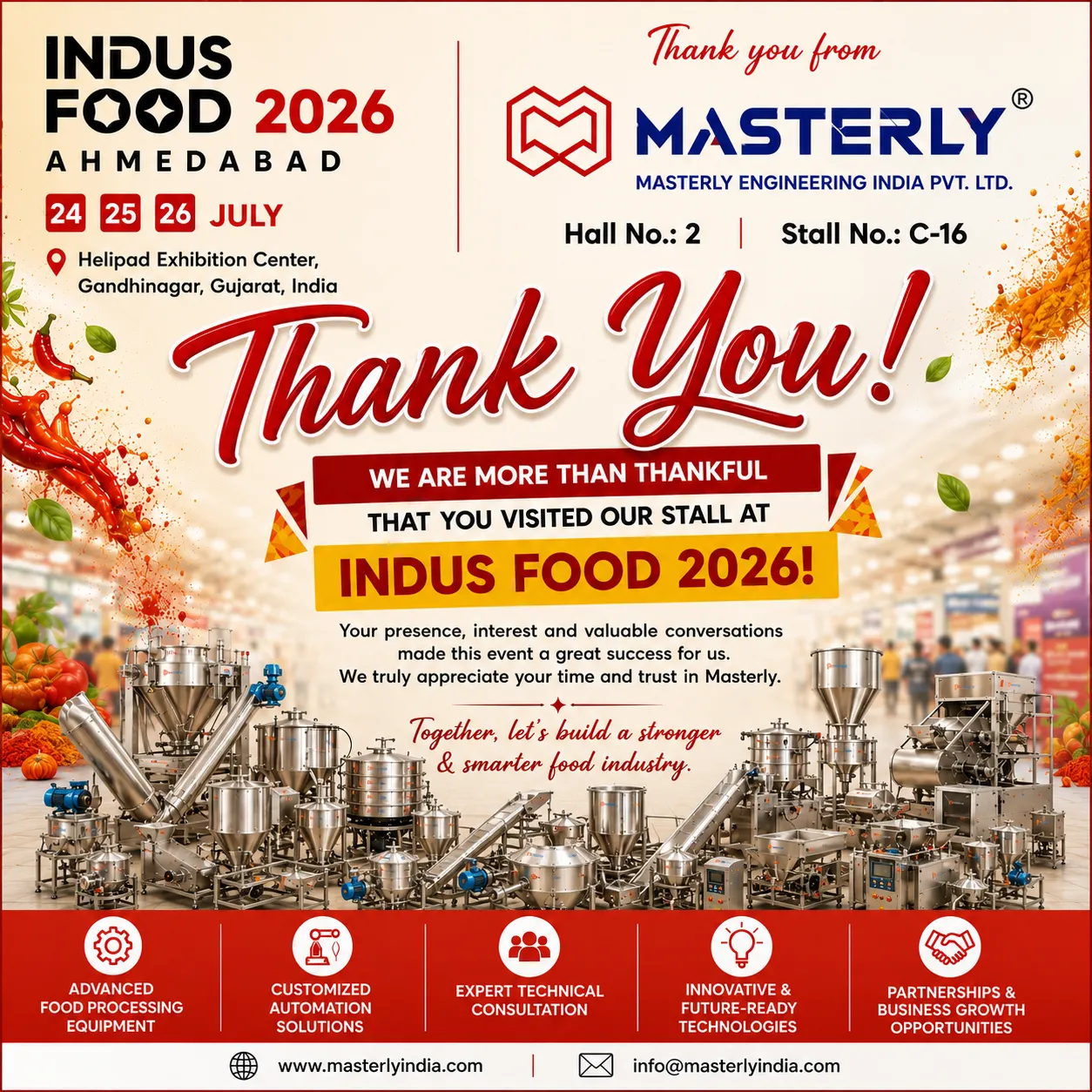 Thank You for Visiting Masterly at INDUS FOOD 2026