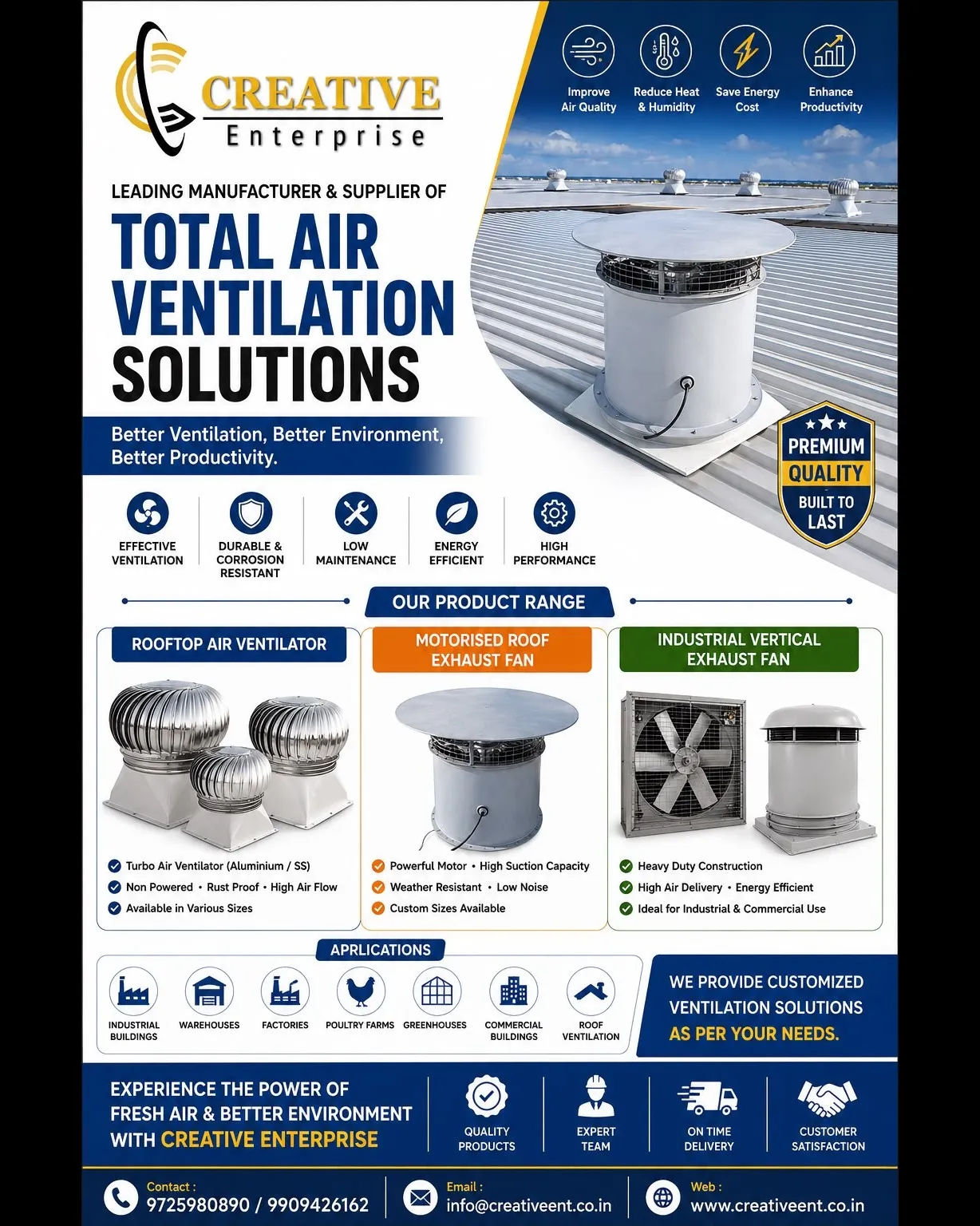 A motorized roof exhaust fan (also known as a powered roof extractor fan) is an electrically powered...